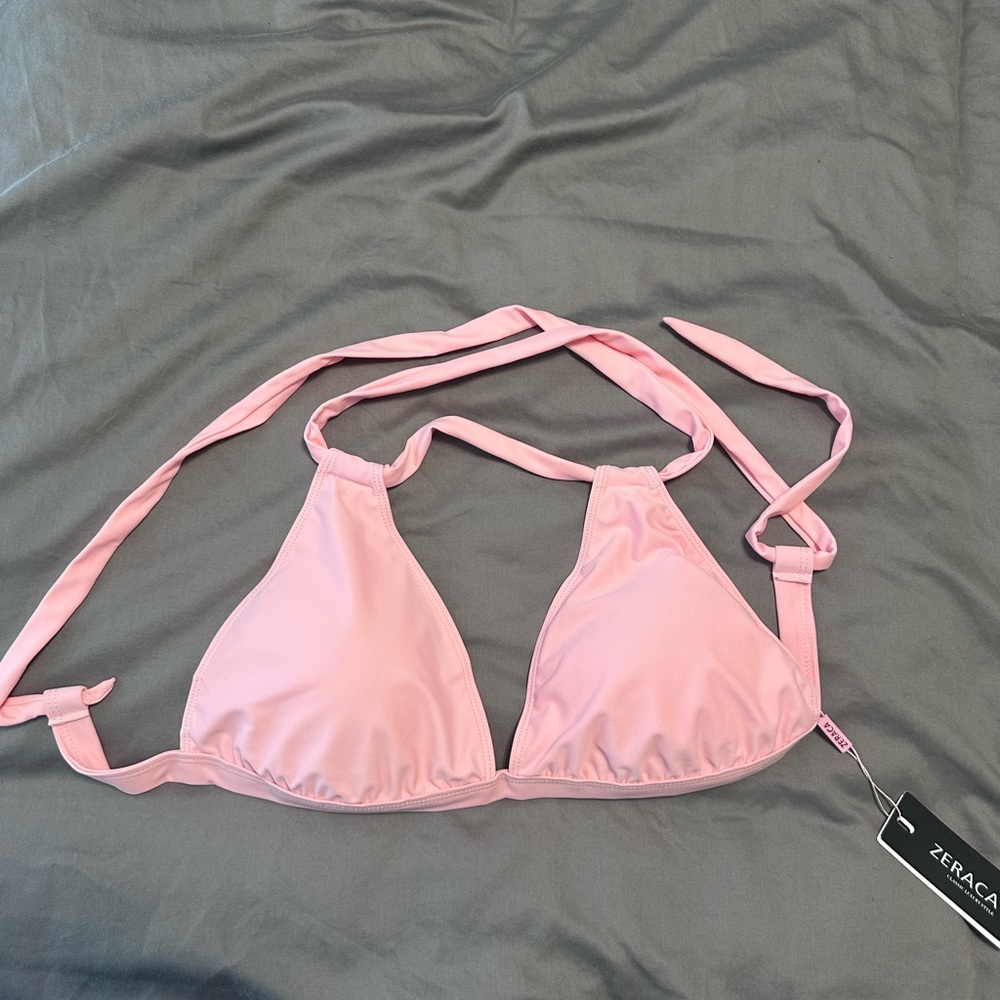 Zeraca Pink Triangle Bikini Top